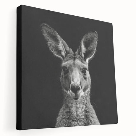 Stretched canvas wall art showcasing a vibrant kangaroo design, featuring detailed textures and colors, ideal for wildlife enthusiasts and modern decor.