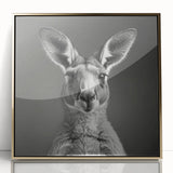 Framed wall art featuring a detailed kangaroo design in a gold-acrylic finish, showcasing vibrant colors and intricate textures, perfect for wildlife enthusiasts.