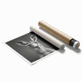 Kangaroo wall art design featuring vibrant colors and intricate details, showcased as a rolled print, perfect for home decor or wildlife-themed spaces.