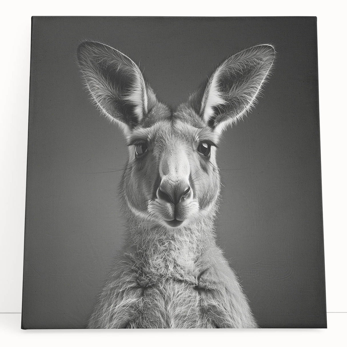 Stretched canvas wall art featuring a vibrant kangaroo design, showcasing rich colors and intricate details, ideal for nature lovers and contemporary decor.