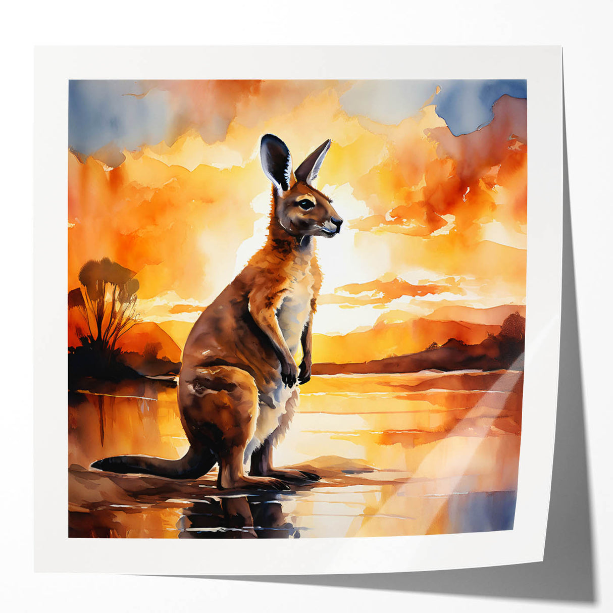 Vibrant wall art collection featuring a kangaroo design in a glossy finish, perfect for animal lovers and nature-themed decor. Ideal for enhancing interior spaces.