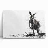 Vibrant stretched canvas wall art featuring a kangaroo design, showcasing intricate details and rich colors, perfect for enhancing any wildlife-themed decor.