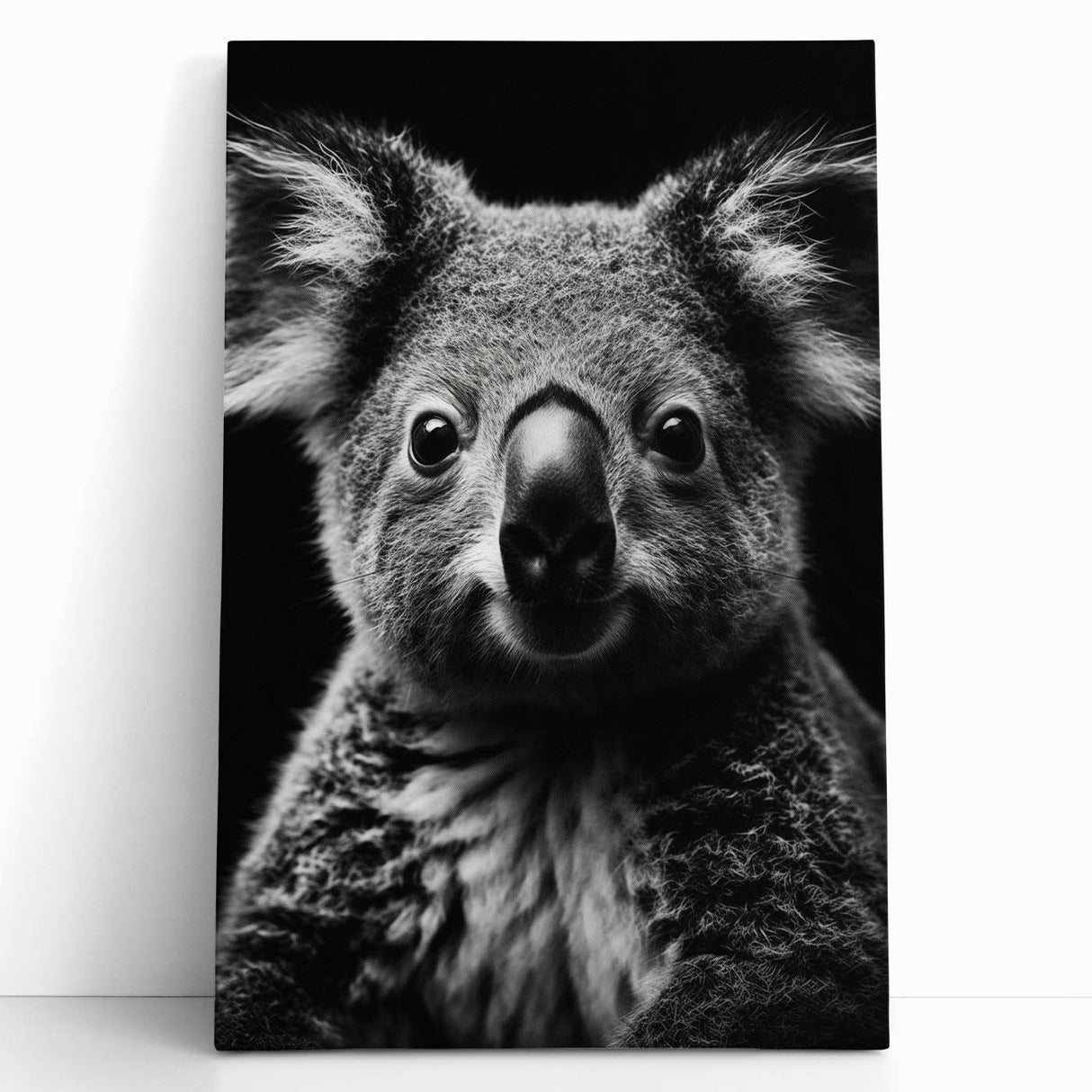 Koala wall art canvas featuring a serene design of a koala resting on a eucalyptus tree, emphasizing the beauty of wildlife and nature, perfect for home decor.