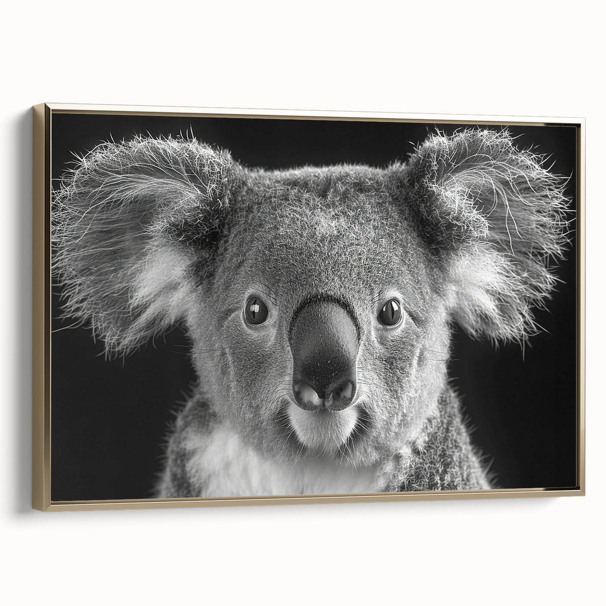 Framed canvas wall art featuring a detailed koala design, showcasing vibrant colors and textured elements, perfect for wildlife enthusiasts and home decor.