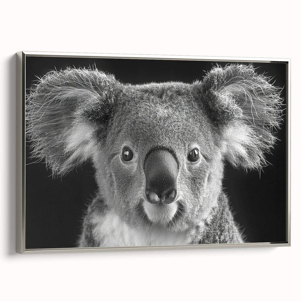 Framed wall art canvas featuring a beautifully detailed koala design, showcasing vibrant colors and textures, perfect for wildlife enthusiasts and home decor.