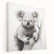 Stretched canvas showcasing a vibrant koala design from a wildlife art collection, emphasizing rich colors and intricate details for an engaging home decor piece.