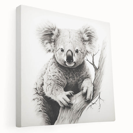 Stretched canvas showcasing a vibrant koala design from a wildlife art collection, emphasizing rich colors and intricate details for an engaging home decor piece.
