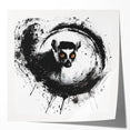 Vibrant wall art featuring a playful lemur design in a colorful jungle setting, printed on glossy paper, perfect for animal lovers and home decor enthusiasts.