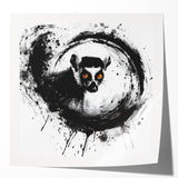Vibrant wall art featuring a playful lemur design in a colorful jungle setting, printed on glossy paper, perfect for animal lovers and home decor enthusiasts.
