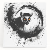 Lemur-themed wall art canvas featuring vibrant colors and intricate details, showcasing playful lemurs in a natural setting, perfect for wildlife enthusiasts' decor.
