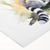 Rolled canvas artwork showcasing a vibrant lemur design, featuring detailed textures and colors, perfect for wildlife enthusiasts and home décor.