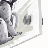 Close-up of a vibrant lemur wall art design, featuring intricate details and vivid colors on acrylic glass, perfect for wildlife and nature enthusiasts' decor.