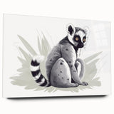 Acrylic wall art featuring a vibrant lemur design, showcasing rich colors and intricate details, displayed in a modern setting with elegant framing.