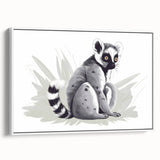 Framed canvas wall art featuring a vibrant lemur design, showcasing intricate details and vivid colors, perfect for enhancing wildlife-themed decor.