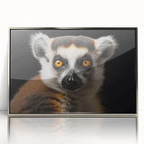 Framed wall art featuring a vibrant design of a lemur, showcasing detailed colors and textures, perfect for wildlife enthusiasts and home decor.