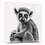 Side view of a lemur-themed wall art collection made of acrylic glass, showcasing vibrant colors and intricate details, ideal for animal lovers and home decor enthusiasts.