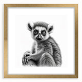 Framed wall art collection featuring a vibrant lemur design, with a gold mat and frame, perfect for adding a touch of wildlife elegance to any decor.