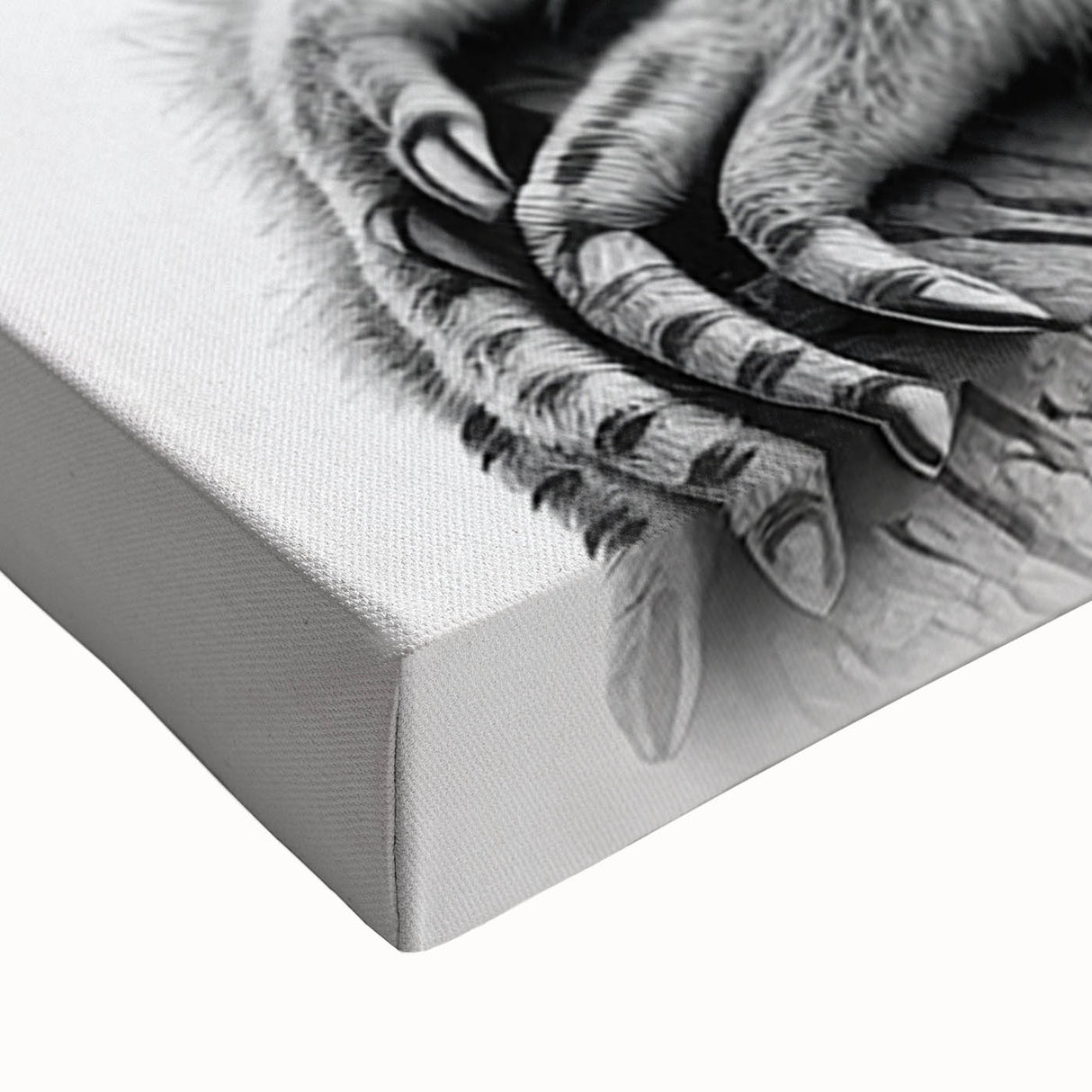Close-up of a vibrant stretched canvas featuring a playful lemur design, showcasing detailed textures and colors, perfect for wildlife-themed decor. Ideal for animal lovers and nature enthusiasts.