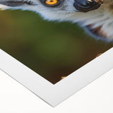 Vibrant rolled canvas wall art showcasing a colorful lemur design, perfect for animal lovers, featuring intricate details and a playful aesthetic, ideal for home decor.