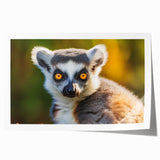 Lemur-themed wall art print showcasing vibrant colors and intricate details, featuring playful lemurs in a lush jungle setting, perfect for wildlife enthusiasts.