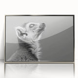 Framed acrylic wall art featuring a vibrant lemur design from the 'Animals A Wild Life' collection, showcasing intricate colors and textures, perfect for animal lovers.