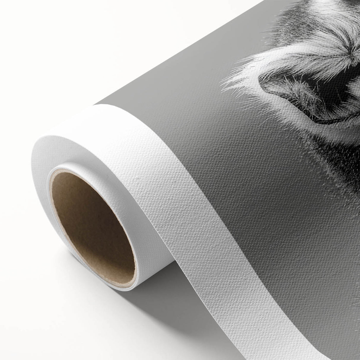 Vibrant rolled canvas featuring a whimsical lemur design from the Animals A Wild Life collection, showcasing intricate details and rich colors, perfect for home decor.