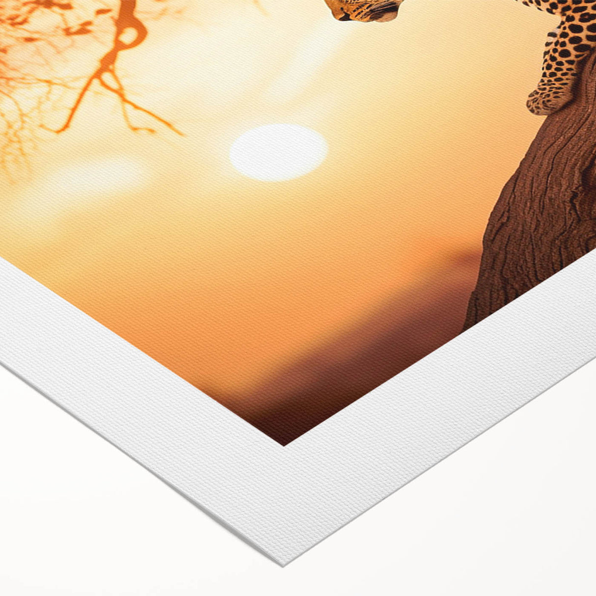 Stylish rolled canvas artwork showcasing a striking leopard design, perfect for wildlife lovers. Vibrant colors and intricate details enhance any decor. Ideal for animal-themed interiors or art collections, this piece adds a touch of the wild to your space.