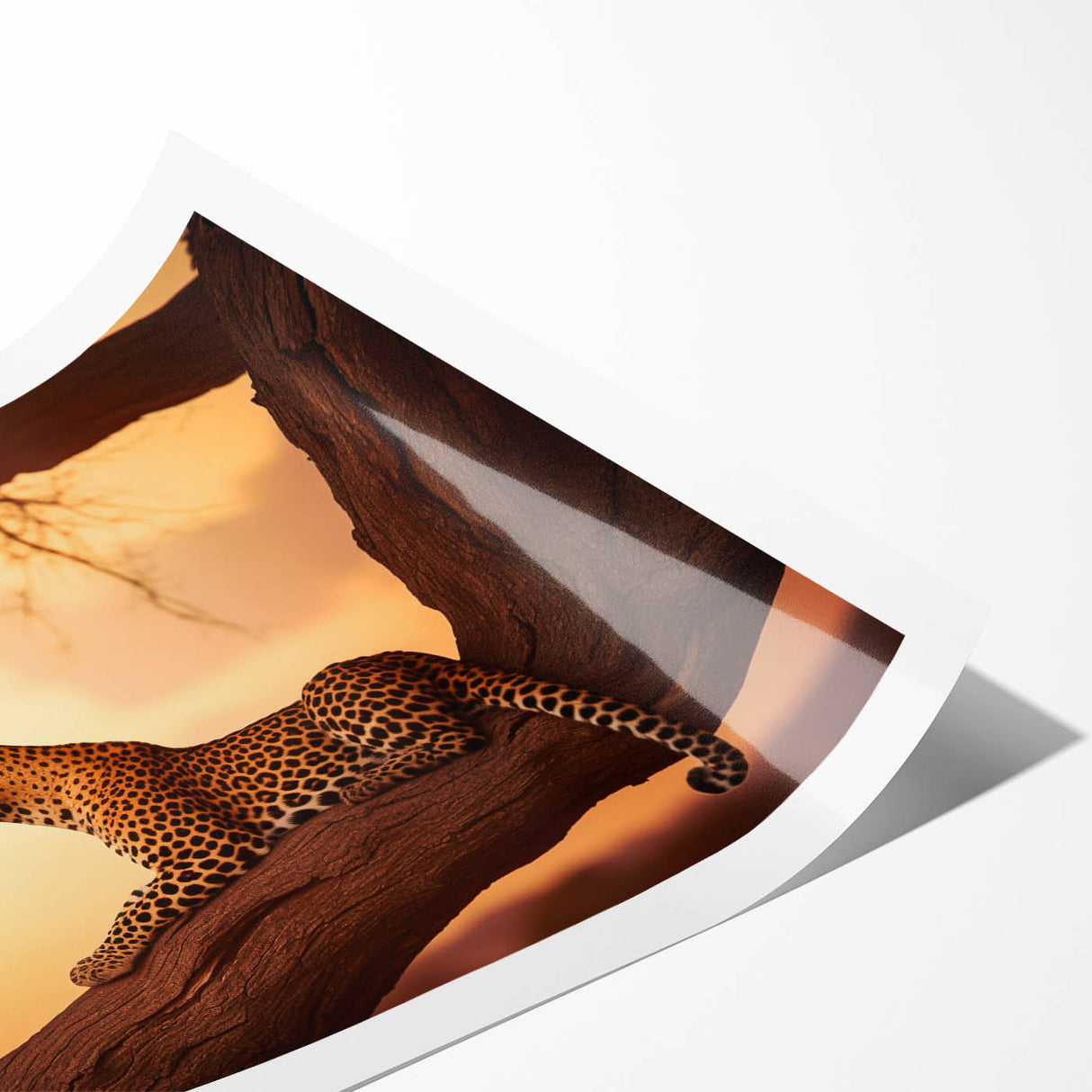 Leopard wall art print showcasing a vibrant, detailed leopard design on textured canvas, perfect for wildlife enthusiasts and home decor. Ideal for adding a touch of nature to any space.