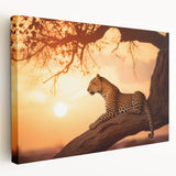 Stretched canvas wall art showcasing a vibrant leopard design in a wild life theme, featuring intricate details and rich colors, perfect for animal lovers and home decor enthusiasts.