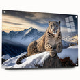 Acrylic glass wall art showcasing a striking leopard design in vibrant colors, displayed from the side with mounting pins, perfect for wildlife enthusiasts.