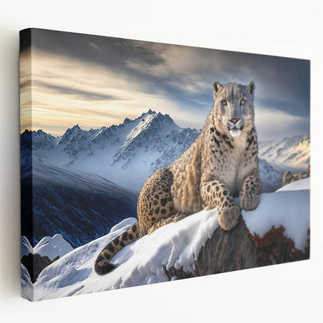 Stretched canvas wall art featuring a stunning side view of a leopard in a lush green jungle setting, showcasing intricate details and vibrant colors that enhance any decor.