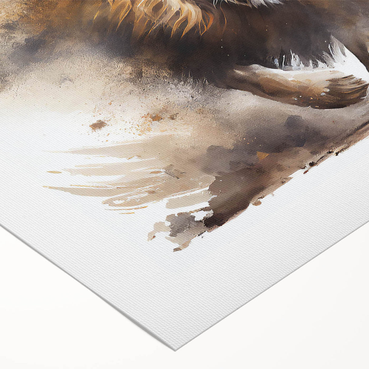 Vibrant rolled canvas showcasing a striking lion design, part of a wildlife wall art collection, perfect for adding a bold touch to any living space.