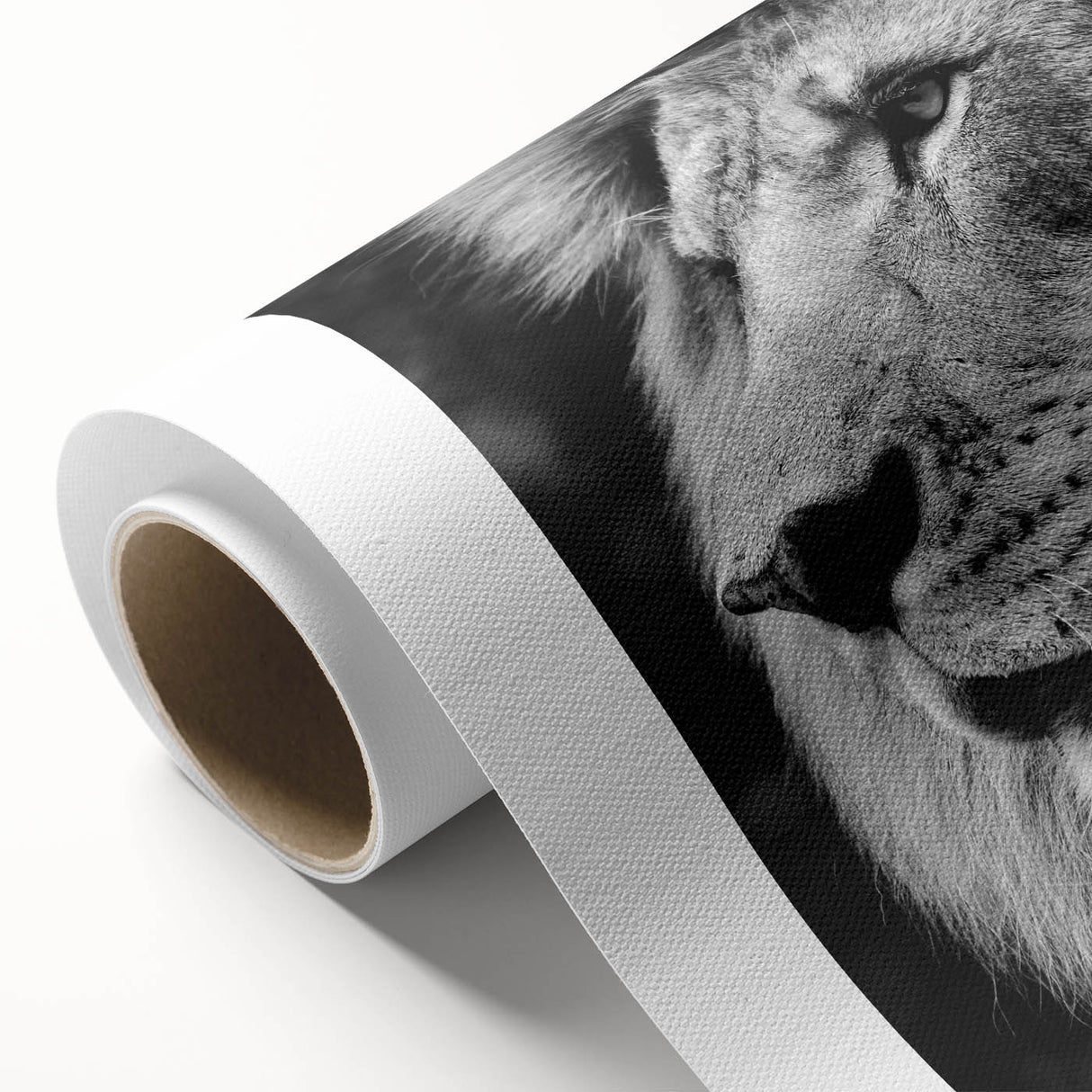 Vibrant rolled canvas featuring a striking lion design from the Wild Life collection, showcasing intricate details and bold colors, perfect for adding a touch of wildlife to any decor.