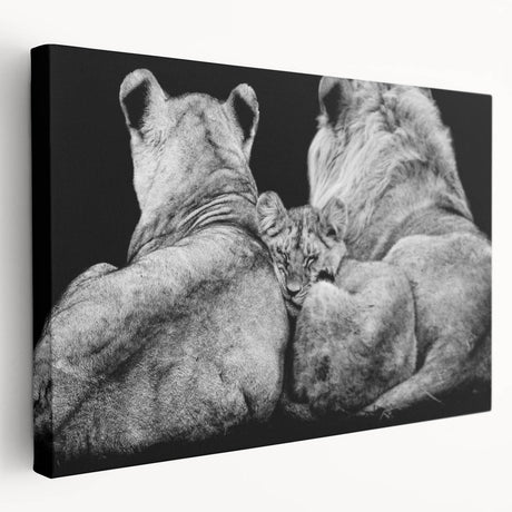 Stretched canvas wall art showcasing a majestic lion in a vibrant, wild design, perfect for animal lovers and modern decor enthusiasts. Ideal for adding a bold statement to any room.