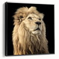 Framed wall art featuring a striking black and white lion design from the "Animals A Wild Life" collection, showcasing intricate details and textures. Perfect for enhancing any modern decor style.