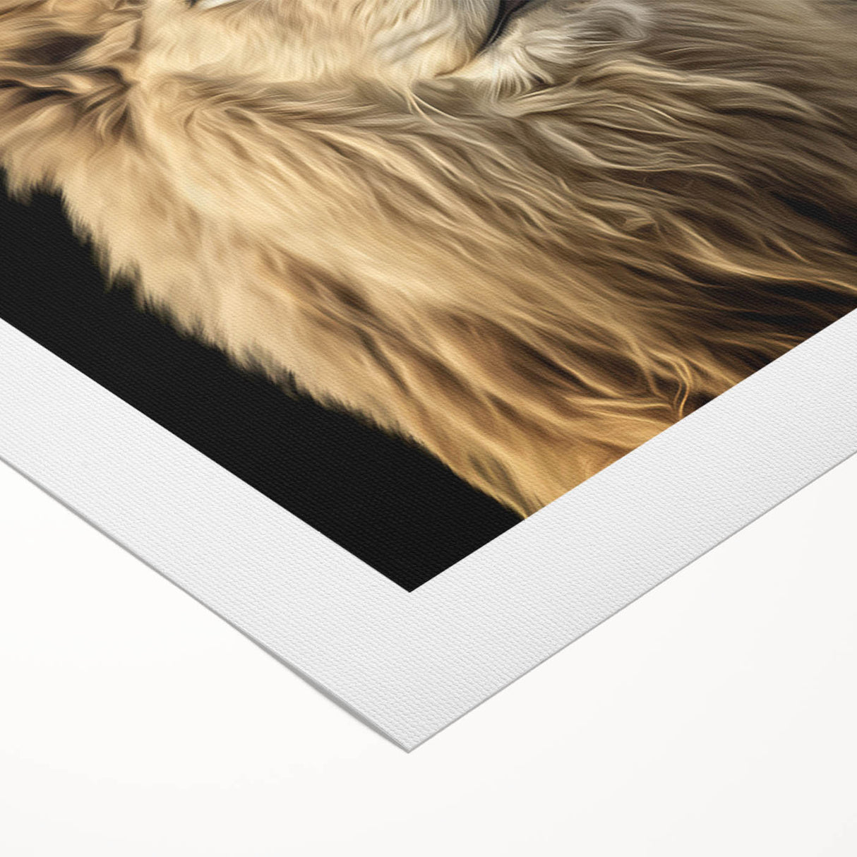 Lion wall art design on rolled canvas, showcasing vibrant colors and intricate details of a majestic lion, ideal for wildlife enthusiasts and home decor.
