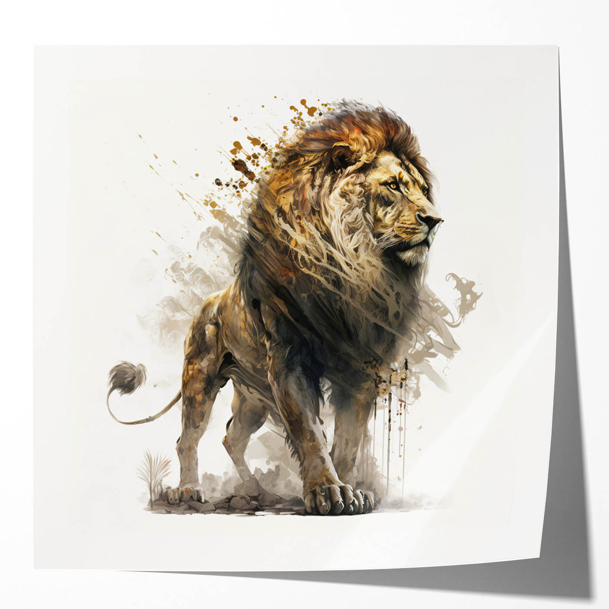 Vibrant wall art featuring a majestic lion design, showcasing intricate details and rich colors, perfect for adding a bold statement to any room's decor.
