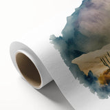 Llama and alpaca design on rolled canvas wall art, showcasing vibrant colors and intricate details, perfect for adding a whimsical touch to any space.