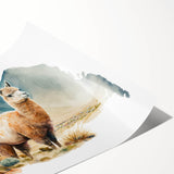 Llama and alpaca wall art print featuring vibrant colors and intricate designs, rolled for easy framing and display in home decor or animal-themed spaces.