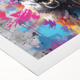 Colorful rolled canvas artwork showcasing a whimsical design of a llama and an alpaca, perfect for animal lovers and home decor enthusiasts.