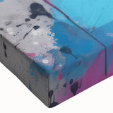 Close-up of a vibrant llama and alpaca design on stretched canvas wall art, showcasing intricate details and rich colors, perfect for animal lovers and home decor enthusiasts.