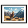 Llama and alpaca-themed wall art collection framed in black, showcasing vibrant animal designs perfect for home decor. Ideal for animal lovers and art enthusiasts.