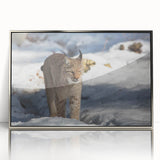 Framed acrylic wall art showcasing a striking lynx design, featuring vibrant colors and a sleek silver frame, perfect for animal lovers and home decor enthusiasts.