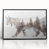 Framed acrylic wall art featuring a majestic lynx design in vibrant colors, showcasing the animal's striking features and natural habitat, ideal for wildlife enthusiasts.