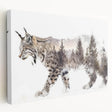 Lynx wall art design on stretched canvas showcases a majestic lynx in a natural setting, highlighting its intricate fur details and vibrant colors, perfect for animal lovers.
