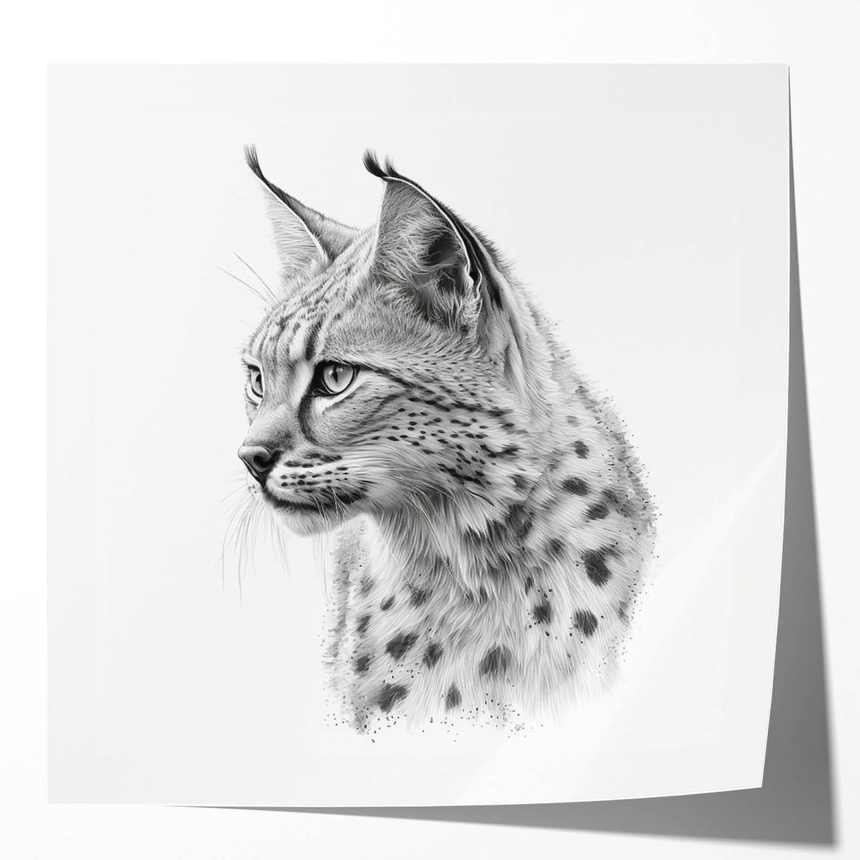 Lynx wall art design featuring a detailed illustration of a lynx in a vibrant, nature-inspired color palette. Ideal for animal lovers and home decor enthusiasts.
