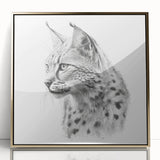 Framed wall art featuring a sleek lynx design in rich gold tones, showcasing the wild's beauty in a modern acrylic finish. Ideal for nature lovers and home decor enthusiasts.