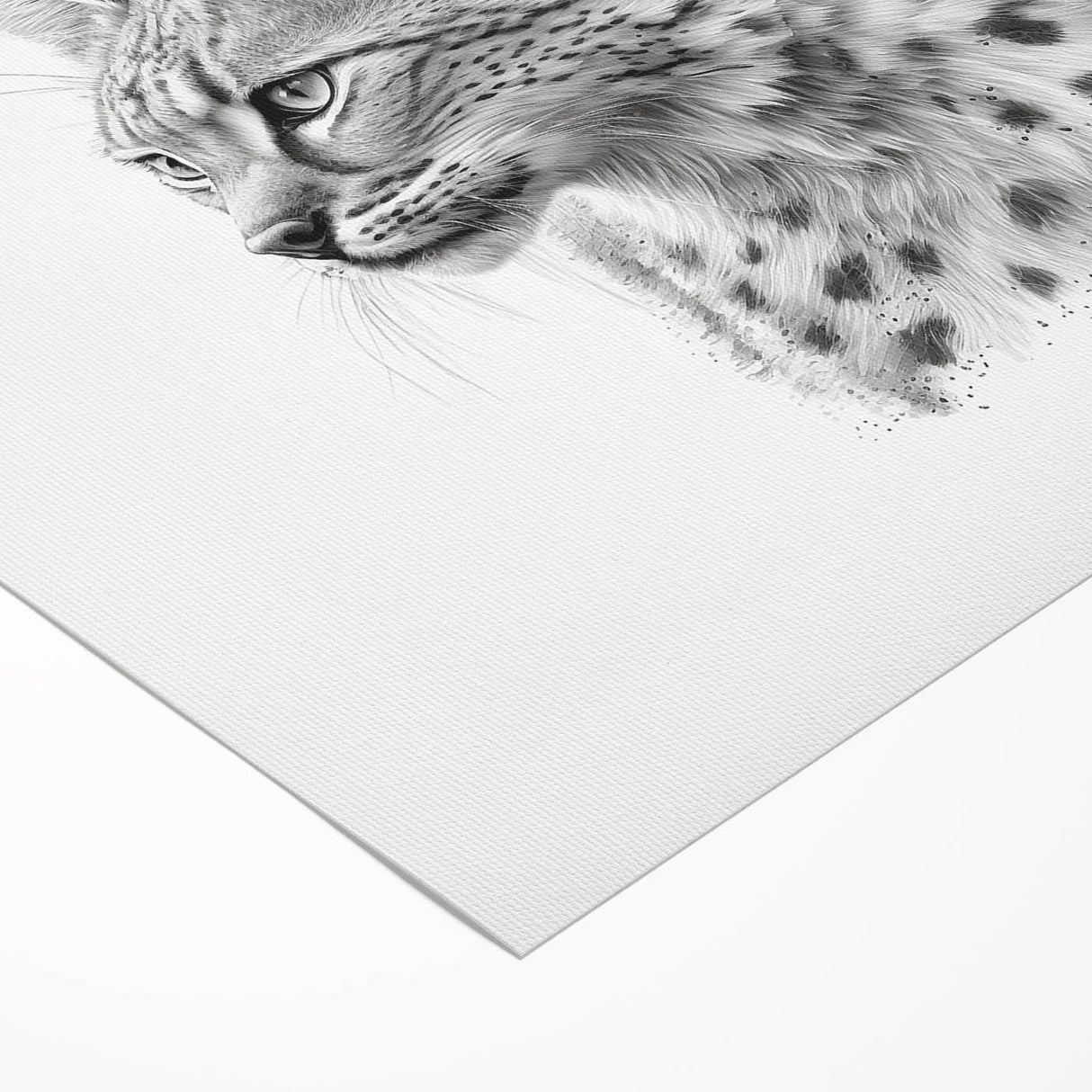 Artwork featuring a majestic lynx in a vibrant, nature-inspired setting, printed on high-quality rolled canvas, ideal for wildlife enthusiasts and home decor.