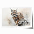 Lynx wall art print showcasing a detailed and vibrant illustration of a lynx in a natural setting, designed for wildlife enthusiasts and home decor.