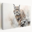 Lynx wall art design printed on stretched canvas, showcasing intricate details and natural colors, ideal for enhancing wildlife-themed decor in living spaces.